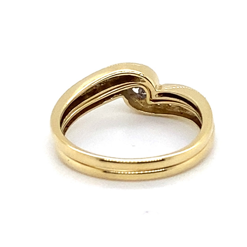 9CT YELLOW GOLD DIAMOND BRIDAL SET RINGS