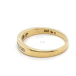 9CT YELLOW GOLD ROUND BRILLIANT CUT CHANNEL SET DIAMOND DRESS RING