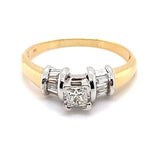 14CT YELLOW & WHITE GOLD THICKENED TOP STYLE DIAMOND DRESS RING VALUED @ $4499