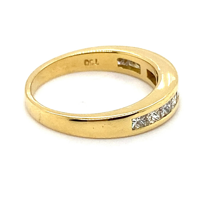 18CT YELLOW GOLD CHANNEL SET DIAMOND DRESS RING VALUED @ $3599