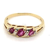 9CT YELLOW GOLD RUBIES & DIAMONDS SET IN THICKENED TOP STYLE DRESS RING