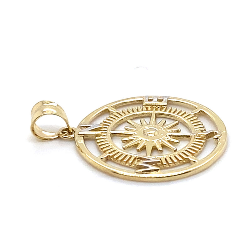 9CT YELLOW GOLD COMPASS PENDANT