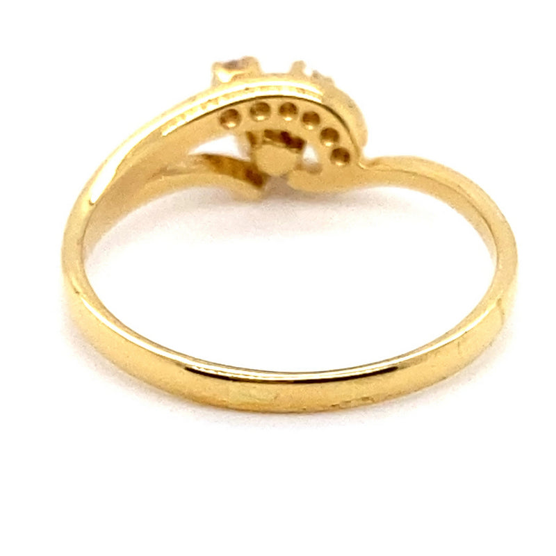 18CT YELLOW GOLD SPLIT SHOULDER WRAP AROUND DIAMOND RING VALUED @ $1699