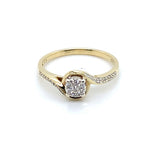 9CT YELLOW & WHITE GOLD DIAMOND DRESS RING