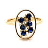 14CT YELLOW GOLD ROUND CUT SAPPHIRE DRESS RING VALUED @ $1899
