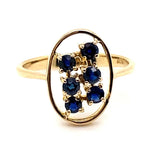 14CT YELLOW GOLD ROUND CUT SAPPHIRE DRESS RING VALUED @ $1899