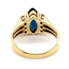 14CT YELLOW GOLD SPLIT SHOULDER SAPPHIRE DRESS RING VALUED @ $3299