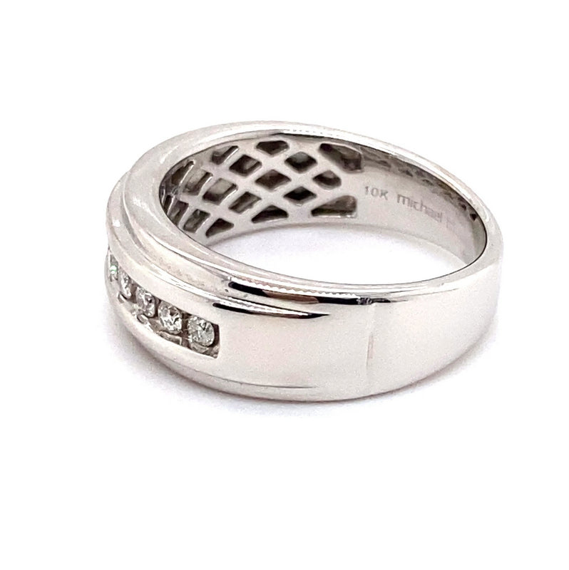 10CT WHITE GOLD THICKENED TOP CHANNEL SET DIAMOND DRESS RING VALUED @ $1599