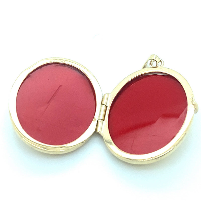 9CT YELLOW GOLD PATTERNED LOCKET PENDANT