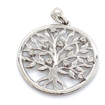 9CT WHITE GOLD DIAMONDS SET IN TREE OF LIFE PENDANT