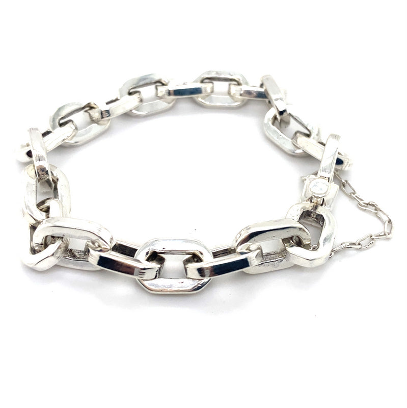 22CM SILVER SOLID CABLE LINK BRACELET