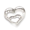 9CT WHITE GOLD DIAMONDS SET IN THE DOUBLE HEART PENDANT