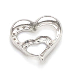 9CT WHITE GOLD DIAMONDS SET IN THE DOUBLE HEART PENDANT