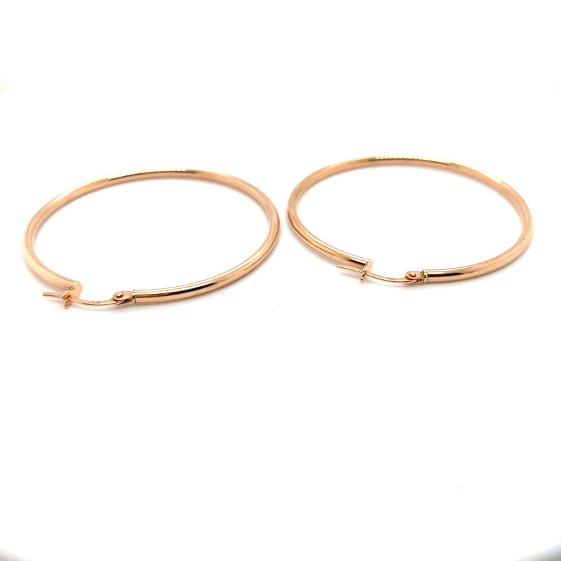 9CT ROSE GOLD LARGE HOLLOW HOOP EARRINGS