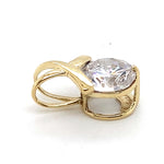 9CT YELLOW GOLD CUBIC ZIRCONNIA SET IN X PENDANT