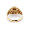 9CT YELLOW GOLD SYNTHETIC RUBIES SET IN LIONS HEAD MENS DRESS RING