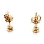 9CT YELLOW GOLD DIAMONDS ILLUSION SET IN STUD EARRINGS