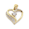 9CT YELLOW GOLD DIAMOND SET IN HEART SHAPE PENDANT