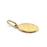 9CT YELLOW GOLD OVAL SAINT CHRISTOPHER PENDANT