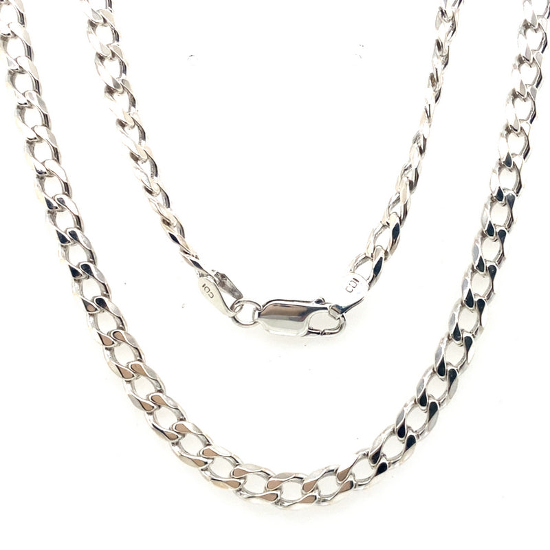 59CM SILVER SOLID CURB LINK CHAIN