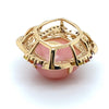 9CT YELLOW GOLD SQUARE CABOCHON CUT PINK OPAL PENDANT VALUED @ $2499