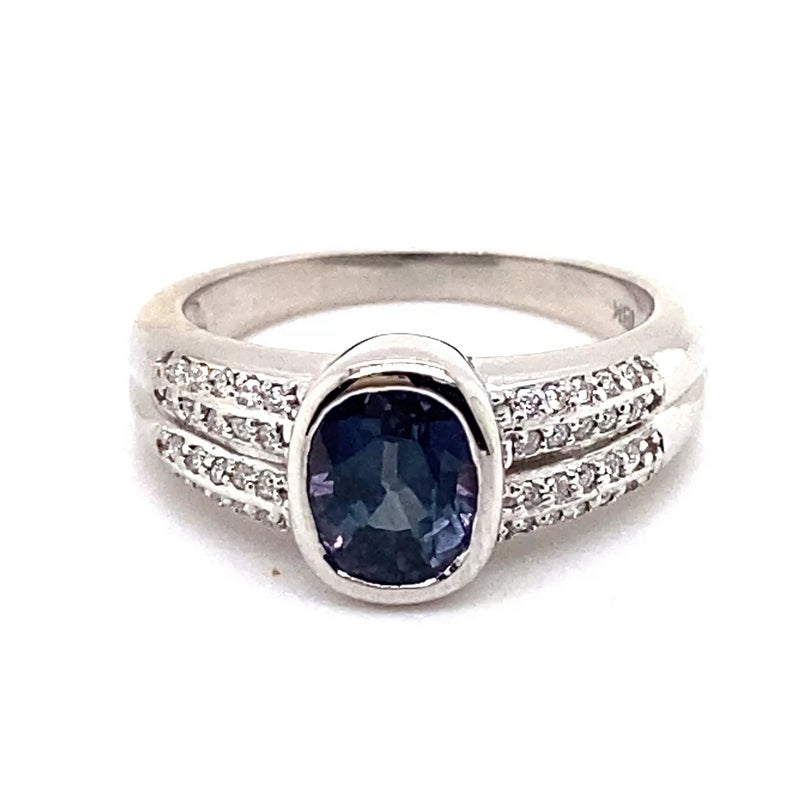 18CT WHITE GOLD SAPPHIRE & DIAMOND DRESS RING VALUED @ $5399