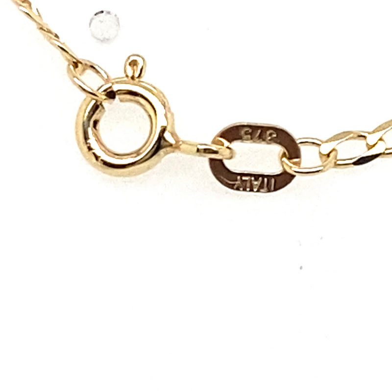 9CT YELLOW GOLD 55CM OPEN CURB LINK CHAIN