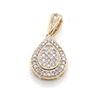 9CT YELLOW GOLD PEAR SHAPE DIAMOND CLUSTER PENDANT