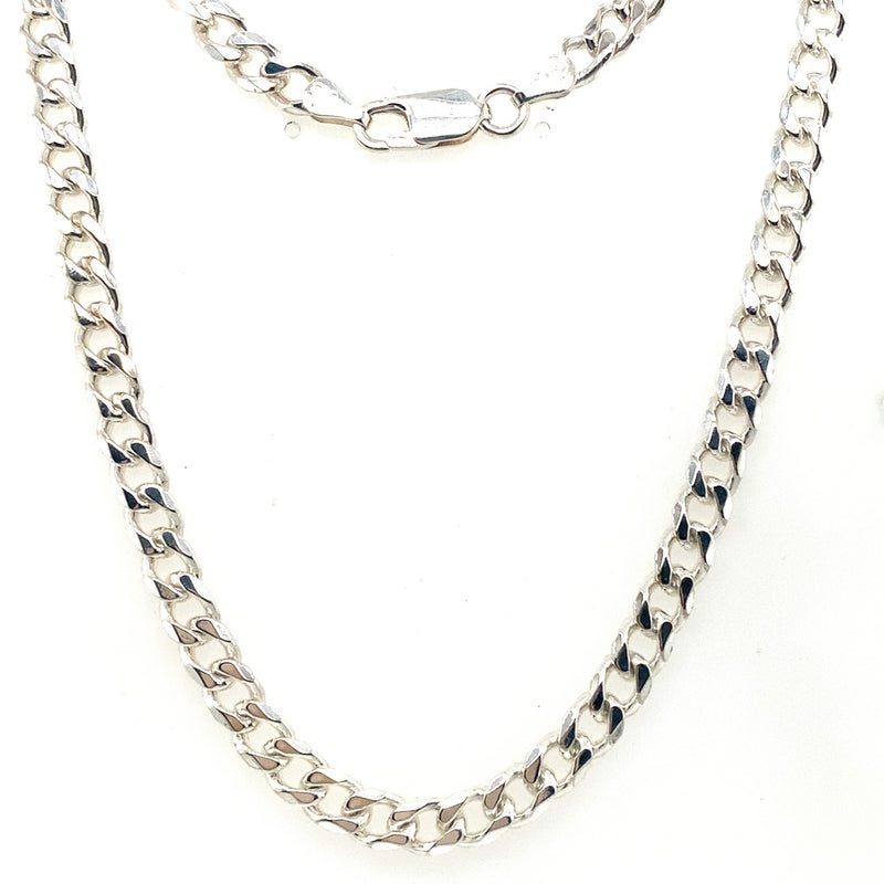 55CM SILVER CURB LINK CHAIN