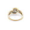 9CT YELLOW & WHITE GOLD  DIAMONDS SET IN CLUSTER & SHOULDERS DRESS RING