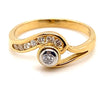 18CT YELLOW & WHITE GOLD WRAP AROUND STYLE DIAMOND DRESS RING VALUED @ $2199