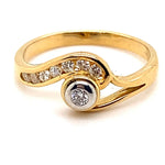 18CT YELLOW & WHITE GOLD WRAP AROUND STYLE DIAMOND DRESS RING VALUED @ $2199