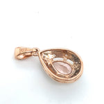 9CT ROSE GOLD MORGANITE SURROUNDED BY DIAMONDS PENDANT