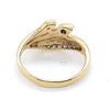 9CT YELLOW GOLD DIAMONDS SET IN CROSS OVER STYLE RING