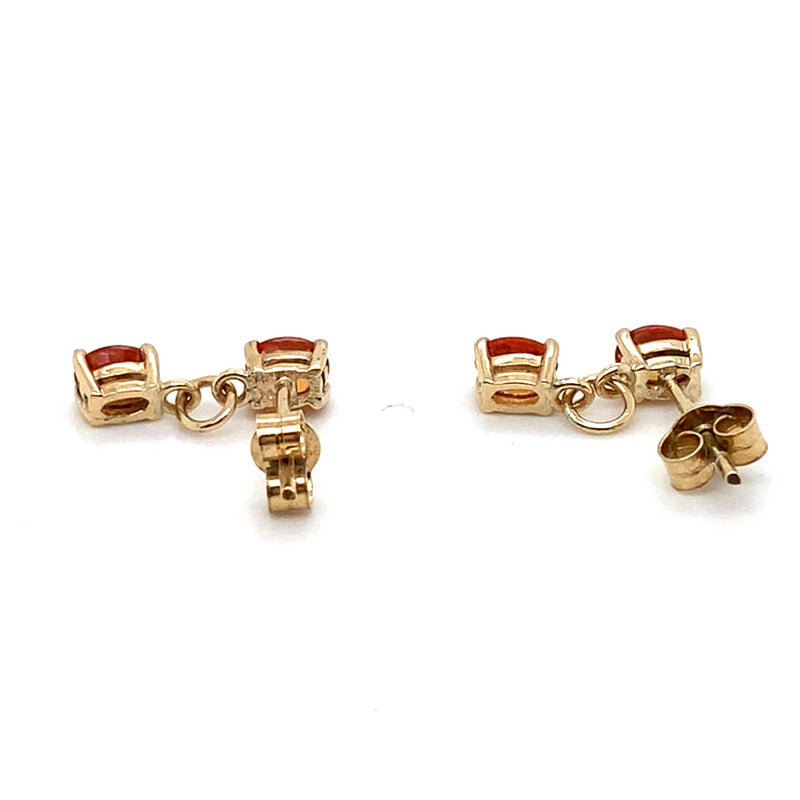 9CT YELLOW GOLD CITRINE DROP STYLE STUD EARRINGS