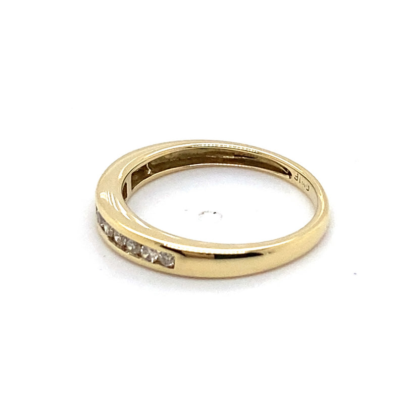 9CT YELLOW GOLD CHANNEL SET DIAMOND DRESS RING