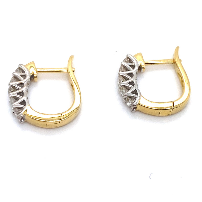 18CT YELLOW GOLD DIAMOND HUGGIE STYLE EARRINGS VALUED @ $2499