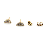 9CT YELLOW GOLD DIAMONDS SET IN CRESCENT MOON STUD EARRINGS