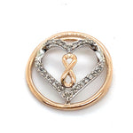 10CT ROSE GOLD DIAMONDS SET IN ROUND INFINITY HEART PENDANT