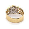 9CT TYELLOW GOLD FILIGREE PATTERN DIAMOND DRESS RING VALUED @ $2999
