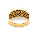 18CT YELLOW GOLD THICKENED TOP MENS DIAMOND DRESS RING VALUED @ $5499