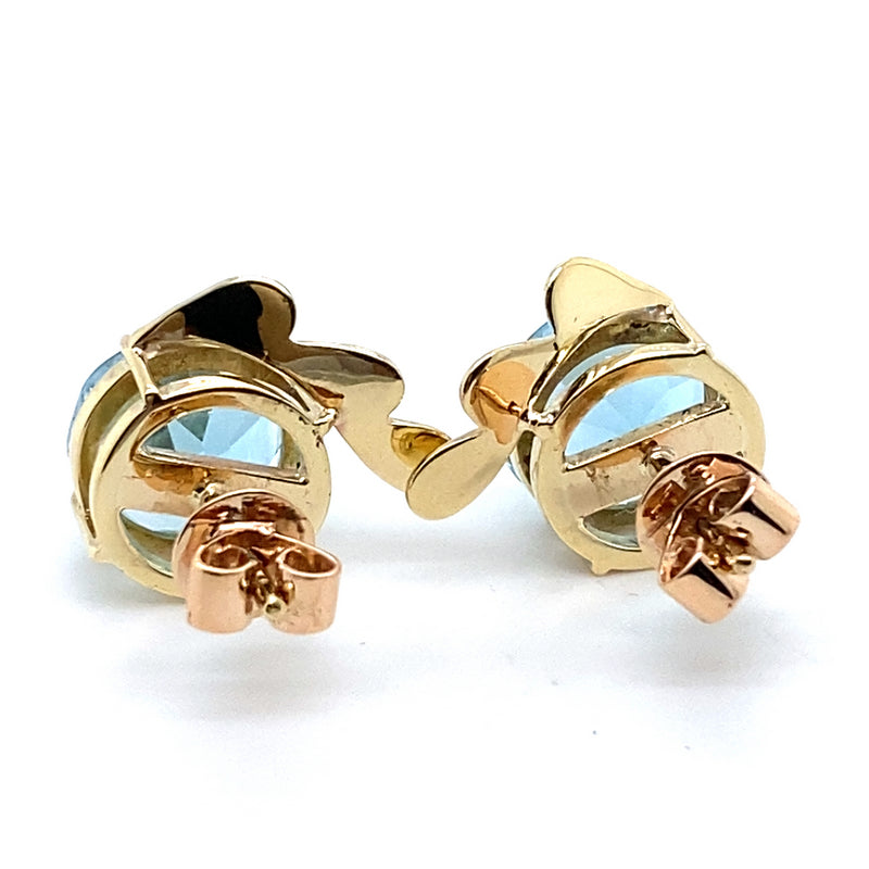 9CT YELLOW GOLD LARGE TOAPZ SET IN STUD EARRING