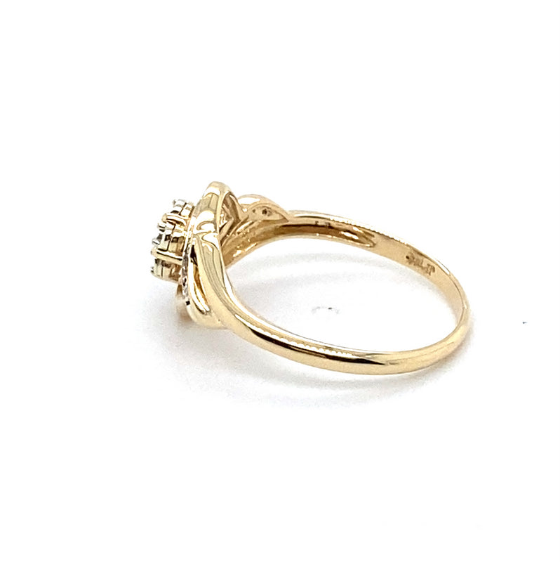 9CT YELLOW GOLD DIAMONDS SET IN CLUSTER SETTING DRESS RING