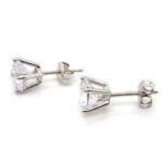 10CT WHITE GOLD CUBIC ZIRCONIAS CLAW SET IN STUD EARRINGS