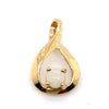 9CT YELLOW GOLD ROUND CUT LIGHT OPAL PENDANT