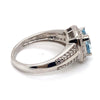9CT WHITE GOLD AQUAMARINE & DIAMOND DRESS RING VALUED @ $2699
