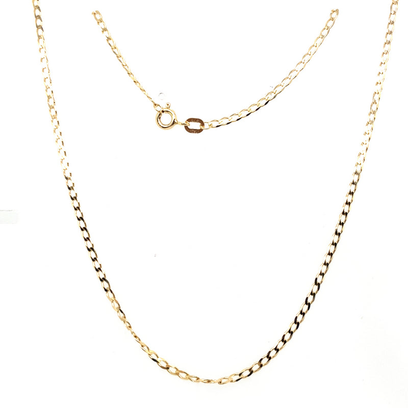 9CT YELLOW GOLD 55CM OPEN CURB LINK CHAIN