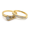 18CT YELLOW & WHITE GOLD WRAP AROUND STYLE DIAMOND BRIDAL SET VALUED @ $3399