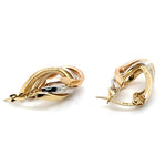 9CT MUTLI TONE GOLD TWIST EARRINGS