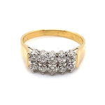 18CT YELLOW & WHITE GOLD FLOW UP STYLE DIAMOND DRESS RING VALUED @ $2799